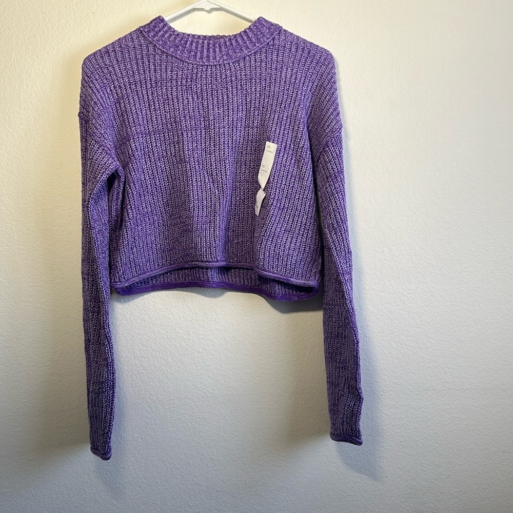 Wild Fable Cropped Long Sleeve Sweater Size XS - Purple - New